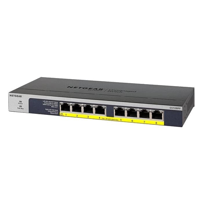 NETGEAR GS108PP Gigabit Ethernet Unmanaged Switch 8 Port PoE/PoE+