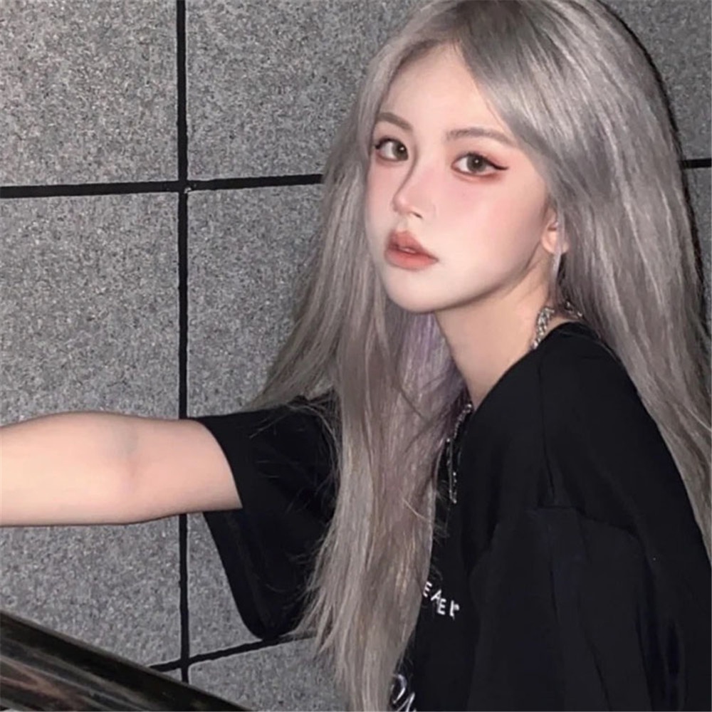 [COD Tangding] Wig Rambut Panjang Wanita Penuh Penutup Kepala Lolita Alami Lurus Berbulu Wig Aksesoris Rambut