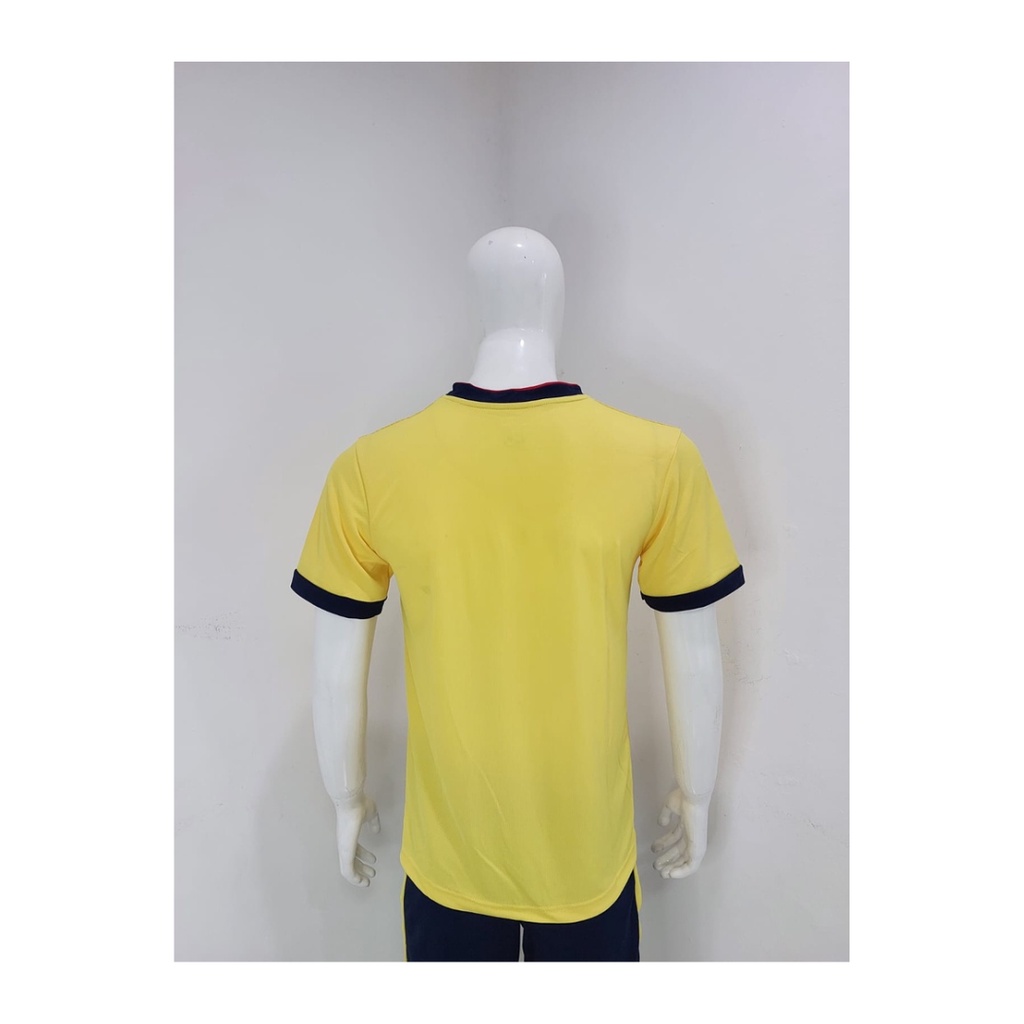 Kaos bulutangkis pria Y278 baju badminton atasan olahraga jersy wanita dewasa t-shirt outfit seragam kostum jersey casual suit pakaian jarsey oblong apparel sport jersi sudirman thomas uber cup bulu tangkis kuning polos