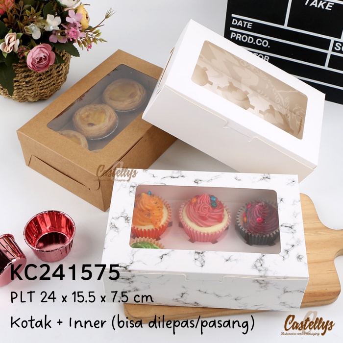 

Kotak Box Kue KC241575-01 Cupcake Pie Tart Bolu Brownies Cake Roti
