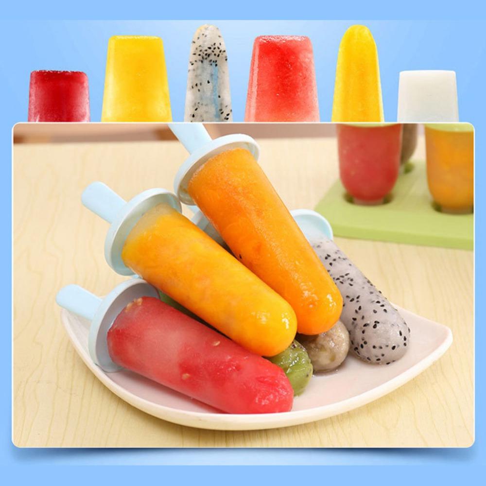 SOLIGHTER Ice Cream Mold Food Grade Round Shape 6 Cells Popsicle Maker