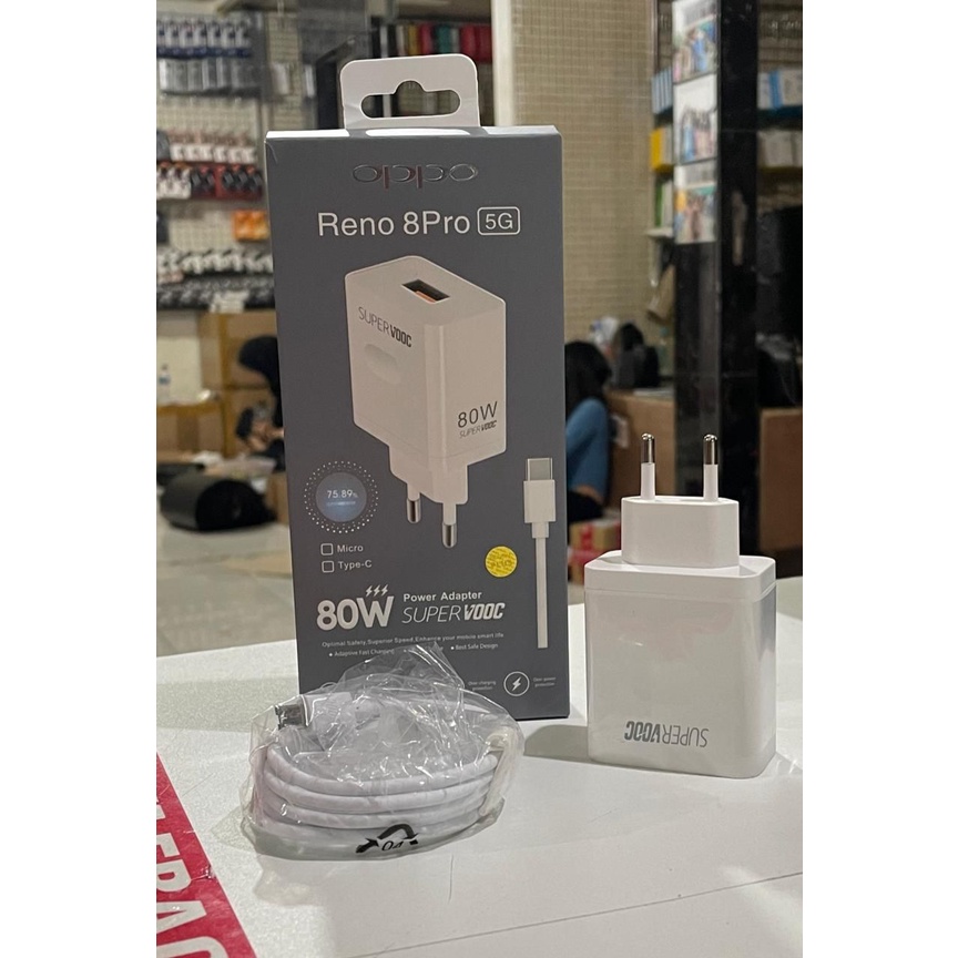 TC Travel Charger OPPO RENO 5 PRO 80W suport VOOC dan FAST