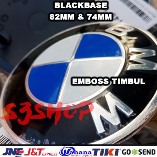 1pcs Emblem BMW Standard 82mm dan 74mm Biru Putih (Kap Mesin) Chrome Logo 2 pins