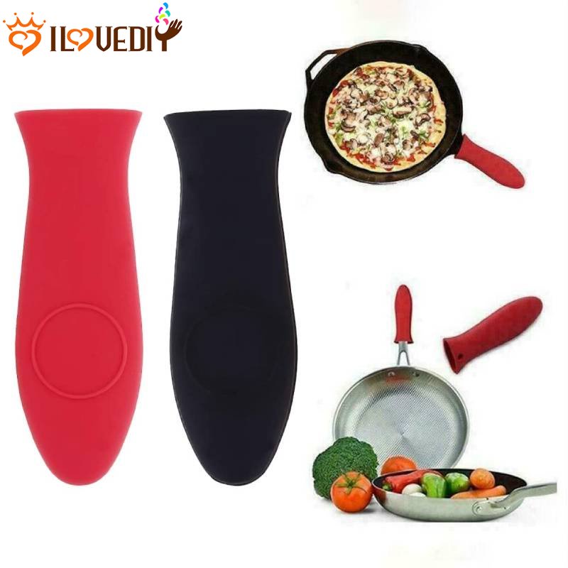 Pegangan Panci Goreng Penutup Insulasi Panas Anti slip Casserole Clasp Gloves Soup Pot Handle Silicone Sleeve Aksesoris Pelindung Masak Rumah