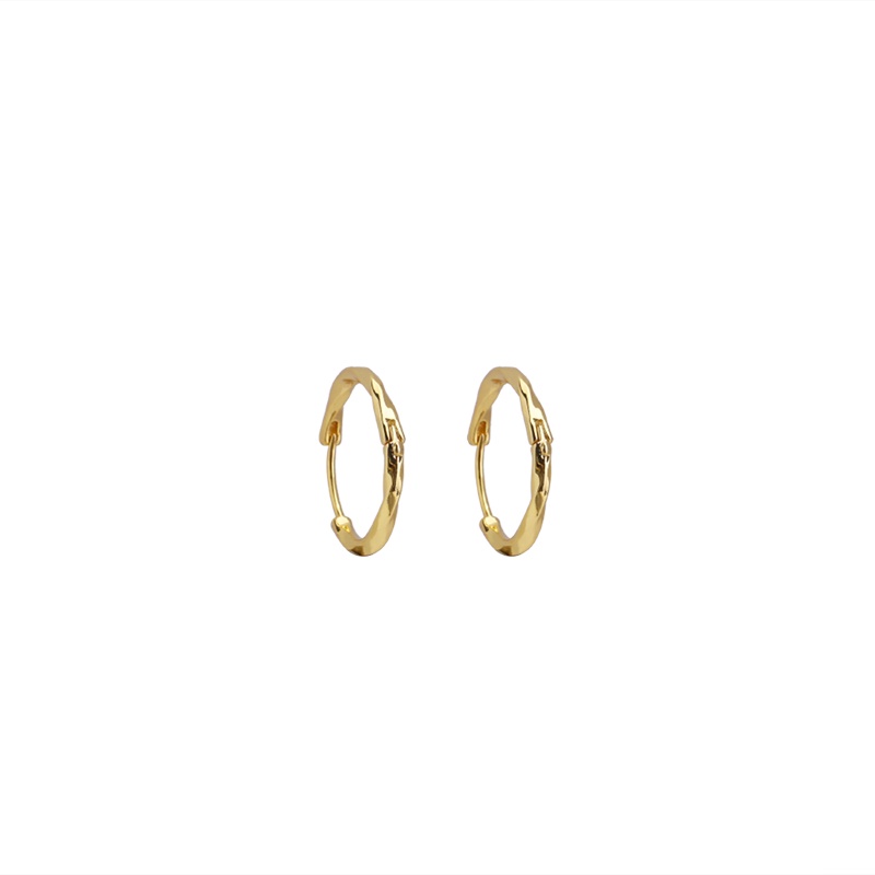 IFYOU Fashion Irregularly Twisted Earrings Gold Silver Plain Hoop Earring for Women Jewelry Accessories