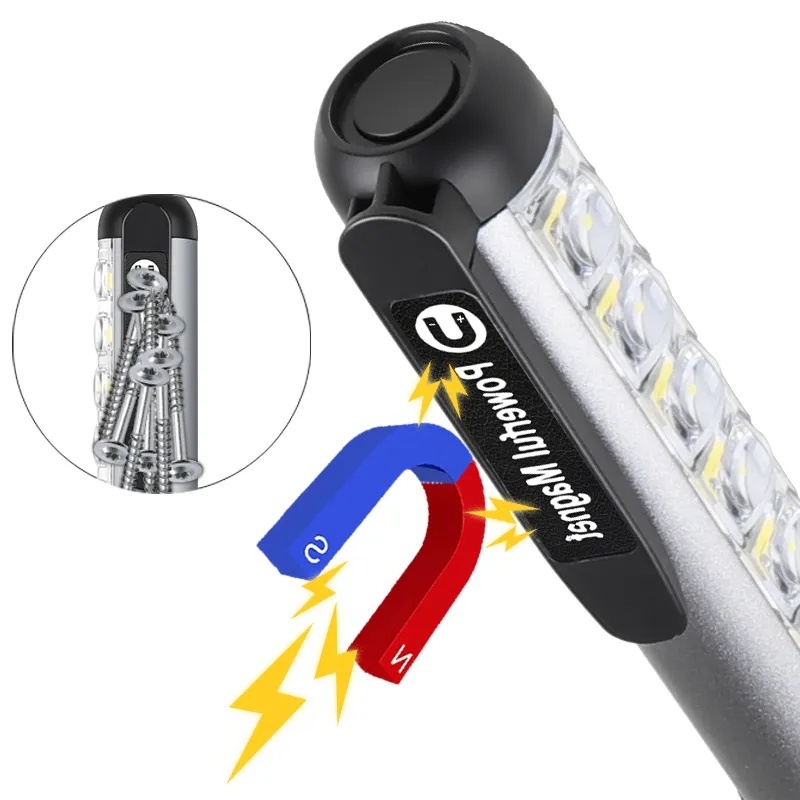 4mode Senter Genggam Tahan Air Isi Ulang USB Dengan Pen Klip Magnet COB XPE Torch Super Terang Portable Mini Multifungsi Untuk Hiking, Camping, Emergency Type-C