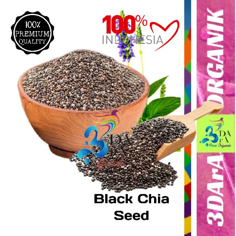 

Herbal Organic Black Chia Seed 1kg Premium Asli Tanpa Campuran