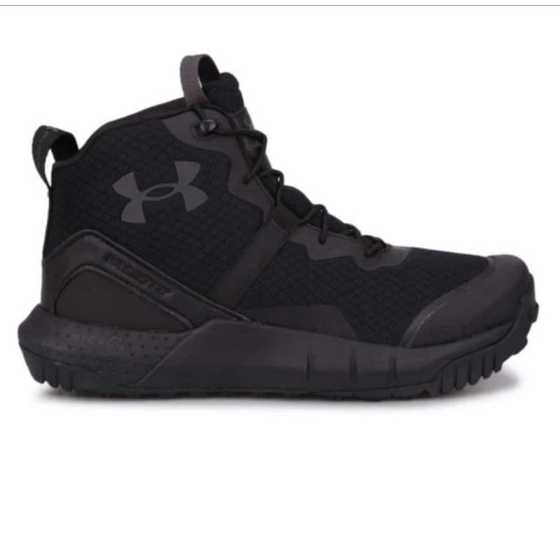 Sepatu Under Armour UA High Lifestyle Micro G Triple Black Full Hitam Premium