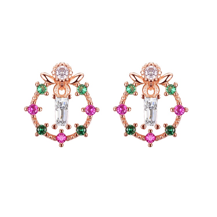 Goldkingdom Aksesoris Perhiasan Fashion Ready Stock Desain Niche Gaya Natal Anting Bulat Studs Ear Accessories