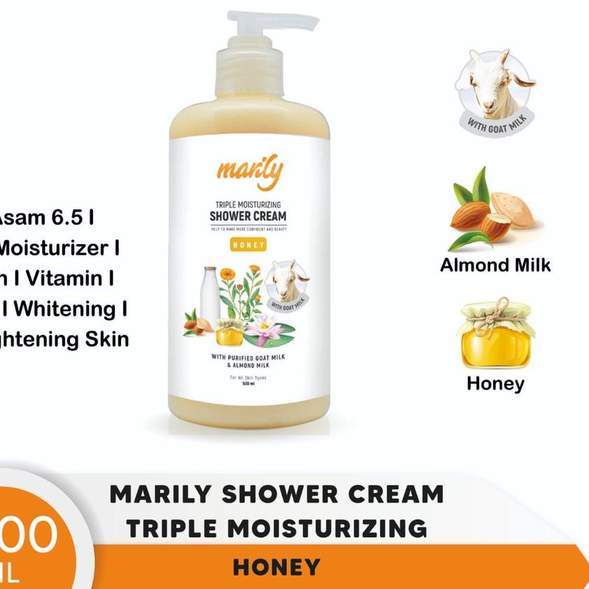 ○ Phyto Organic Marily Sabun Mandi Cair Shower Cream Honey 1L ✥