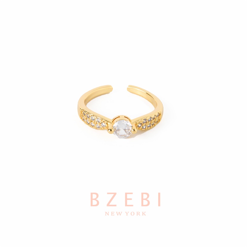 Bzebi Cincin Emas Berlian 18k, Cincin Terbuka Dapat Disesuaikan, Anti Karat, Gaya Korea, Aksesoris Fashion Wanita, Aksesoris Sehari-Hari, Perhiasan Premium, Hadiah Ulang Tahun Dengan Box 1133r