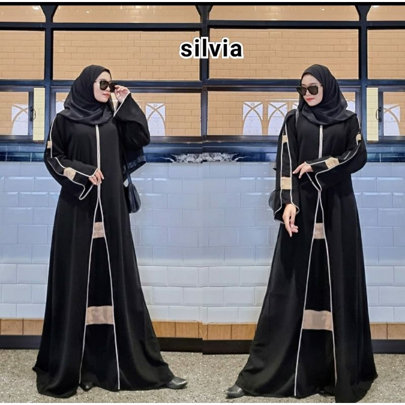 Abaya simple maxi dres muslimah silvia