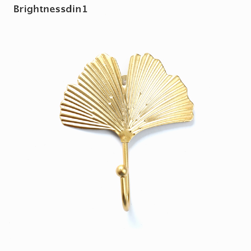 [Brightnessdin1] Gaya Nordic Kait Besi Tempa Bentuk Daun Gantungan Dinding Kamar Mandi Organizer Butik
