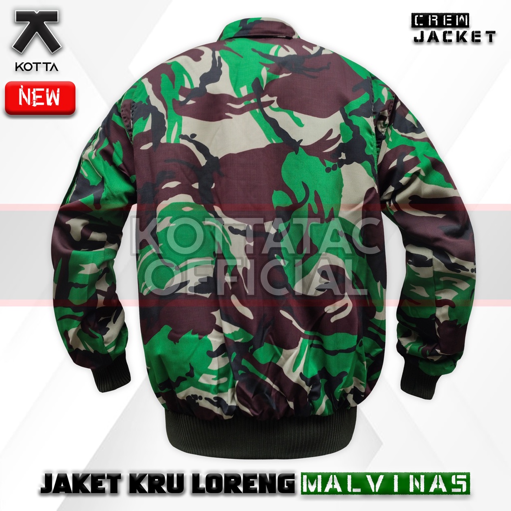 JAKET KRU LORENG MALVINAS -  JAKET BOMBER LORENG MALVINAS  - JAKET KRU LORENG TNI TERBARU - JAKET LORENG KASAD TERBARU