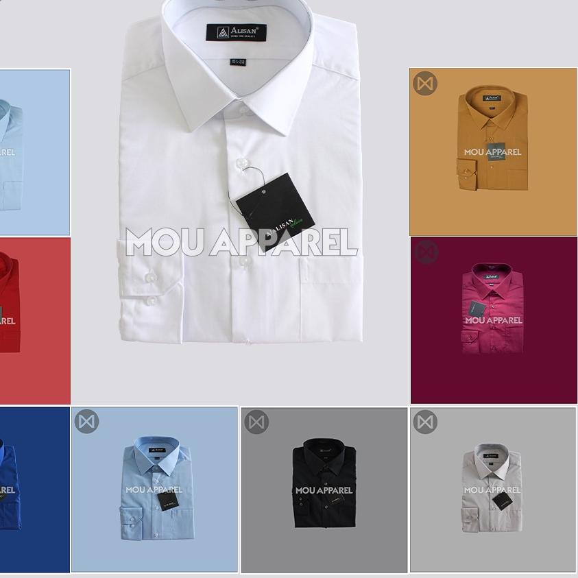 ➩ Alisan Kemeja Lengan Panjang REGULAR Polos Kemeja Alisan Pria Formal Original ►