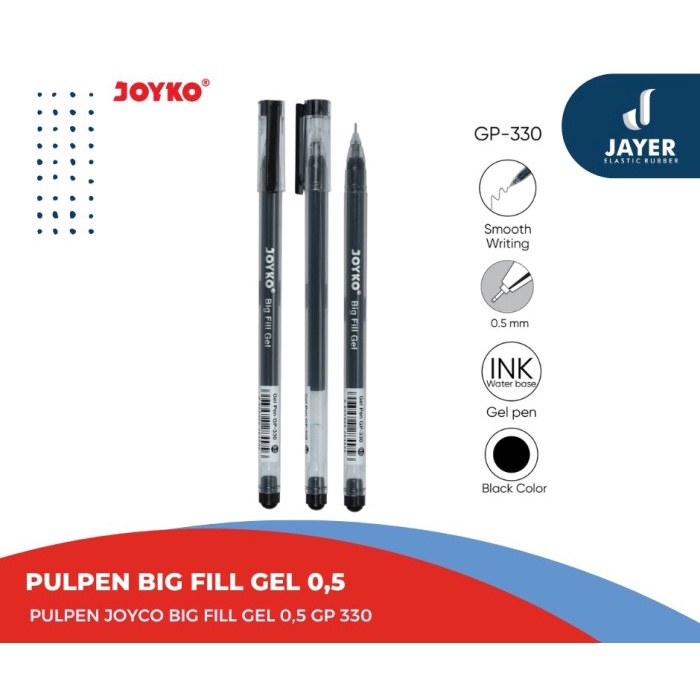 Pulpen joyko big fill gel 0 5mm