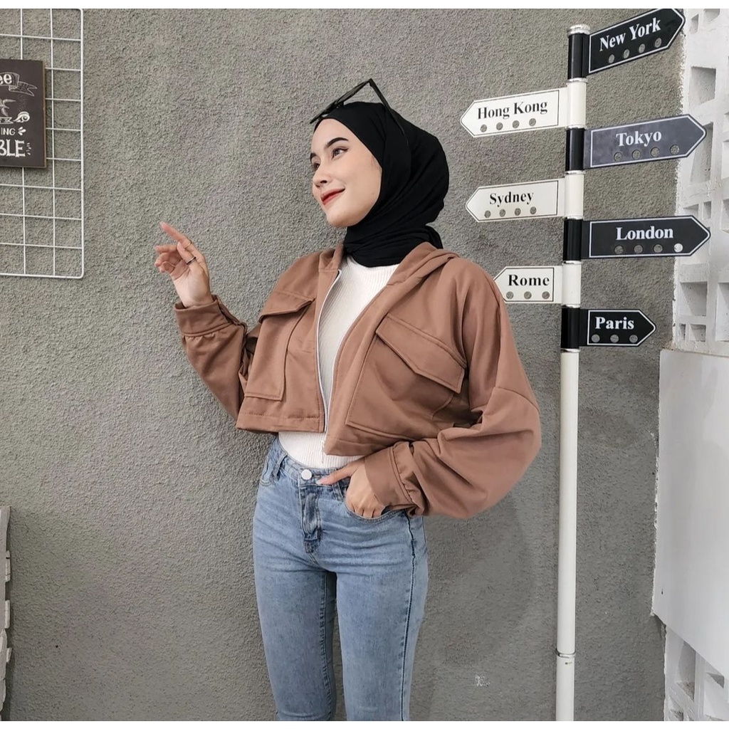 Sweater Wanita LUISA JACKET Outfit Ala Korean Fashion Terkini Style Kekinian Outerwear Kasual