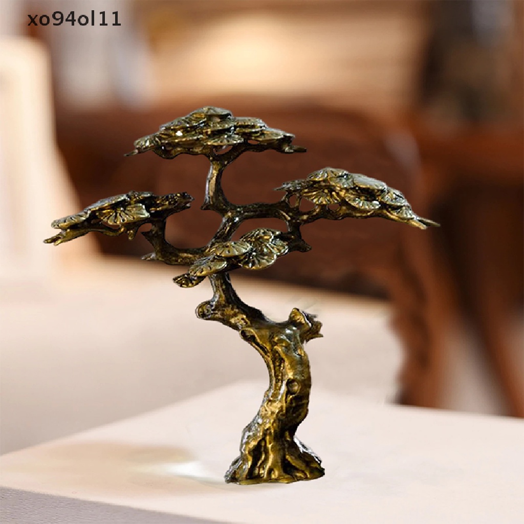 Xo Patung Miniatur Pinus Menyambut Mini Dekorasi Pohon Tembaga Untuk Patung Pohon OL