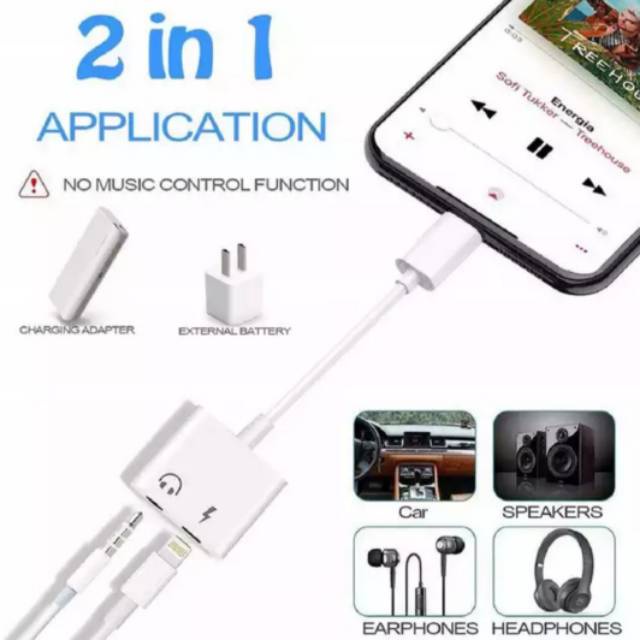 KABEL AUDIO CONVERTER LIGHTNING 2 IN 1 MH030 CONNET POP WINDOW BISA TELEPON DAN MUSIK