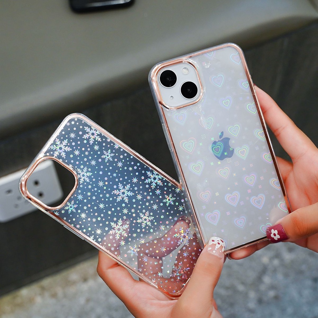 LUXURY SOFT CLEAR Goldy Love Hologram REDMI 9A 10C NOTE 11 4G List Chrome Krome Gold Laser Plating Softcase Soft Case Silikon Silicone Jelly Hardcase