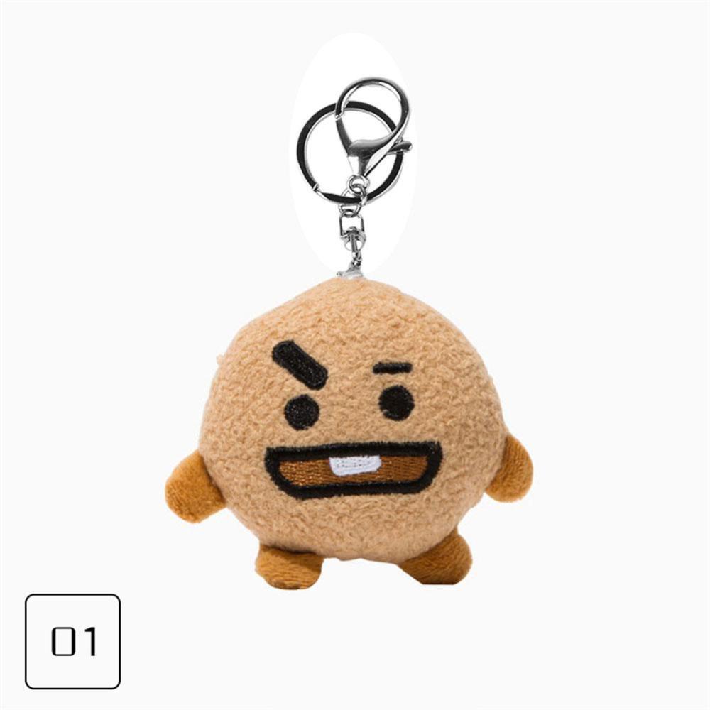 Timekey KPOP BTS BT21 Plush Toy Keychain Boneka Mainan Lembut Dekorasi Rumah Kantor A7K5