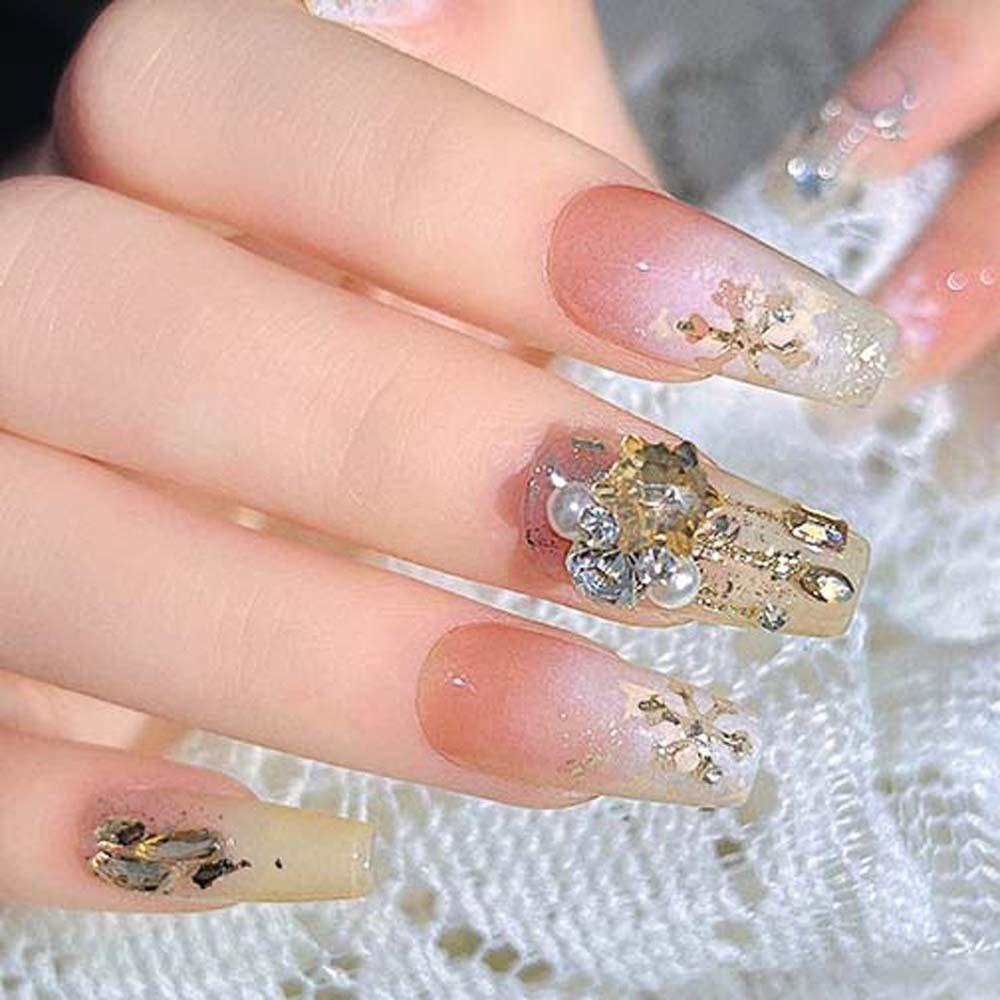 Agustina Kuku Berlian Imitasi Wanita Fashion Manicure Aksesoris Jepang Nail Art Aurora Nail Drills Diprofilkan Bor 3D Nail Art Drills