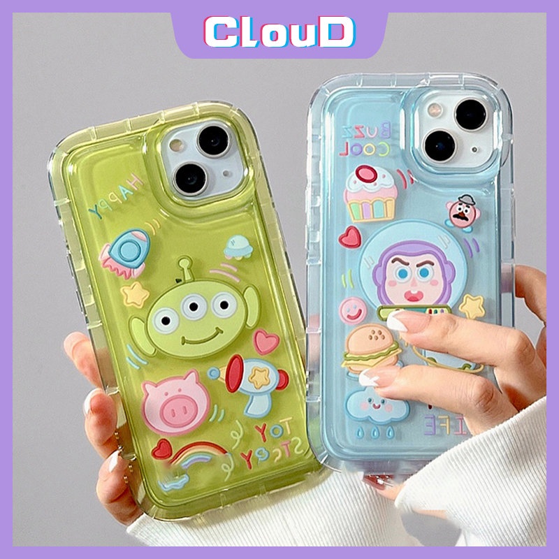Oppo A17 A16 A95 A77 A52 A12E A3s A33 A35 A17K A54 A96 A74 A57 A15 A12 A53 A72 A5s A5 A9 A7 A55 A76 A16s A16K A1K A77s A15s A92 A31 Reno 5 4F Airbag Cute Toy Story Alien Sarung Soft Case