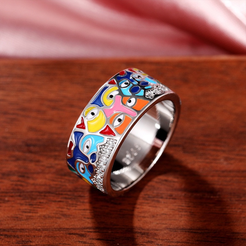 Baru Cincin Wanita Putih Cubic Zirconia Handmade Enamel Lovely Cat Unik Trendi Cincin Pesta Fashion Perhiasan Hadiah Natal