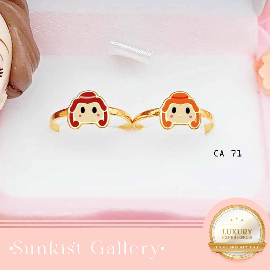 CINCIN ANAK EMAS ASLI KADAR 300/6 KARAT & KADAR 375/8 KARAT CINCIN EMAS ANAK MOTIF DISNEY PRINCESS B