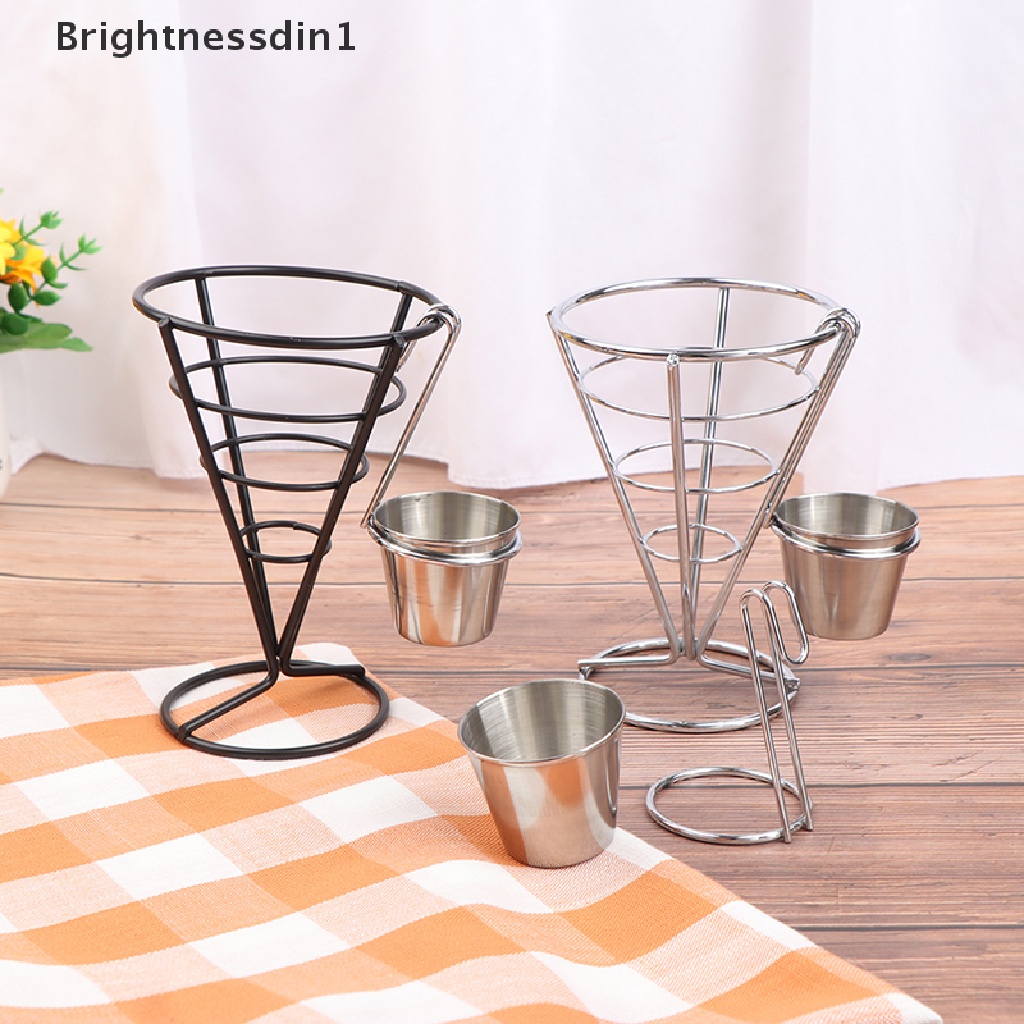 [Brightnessdin1] 1pcs French Fry Stand Cone Basket Holder Tempat Kentang Goreng Ikan Dan Keripik Dan Makanan Pembuka Butik