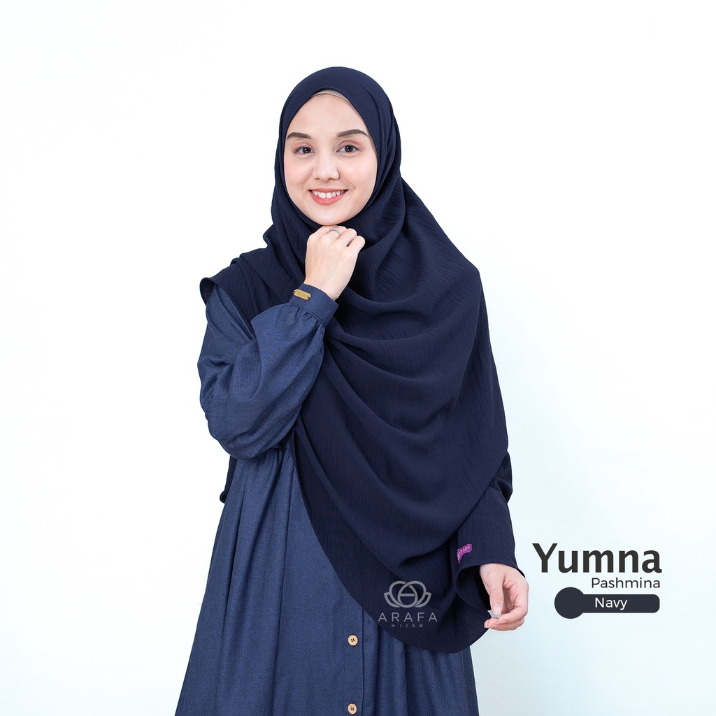 Arafa Hijab - Yumna Pashmina | Yumna Curve Pashmina | Pashmina Oval Syar'i Crinkle