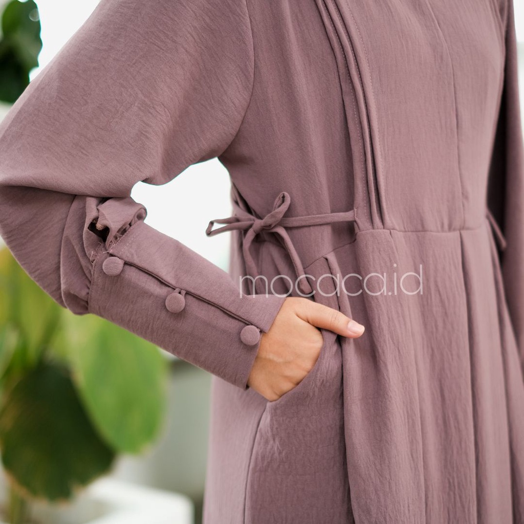 Alice dress crincle premium anti kusut busui friendly - grape ungu lavender