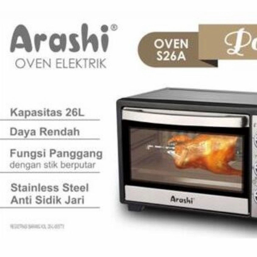 ARASHI Oven Listrik 26 Liter S 26 A - Rottiserrie - Garansi Resmi