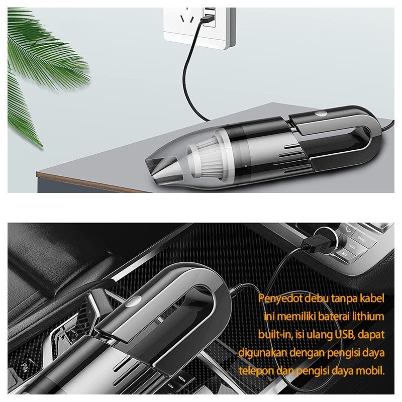 Huiteni vacuum cleaner Alat Penyedot Debu Mobil-wireless charging car-high power vacuum cleaner Penyedot Debu Mobil portable