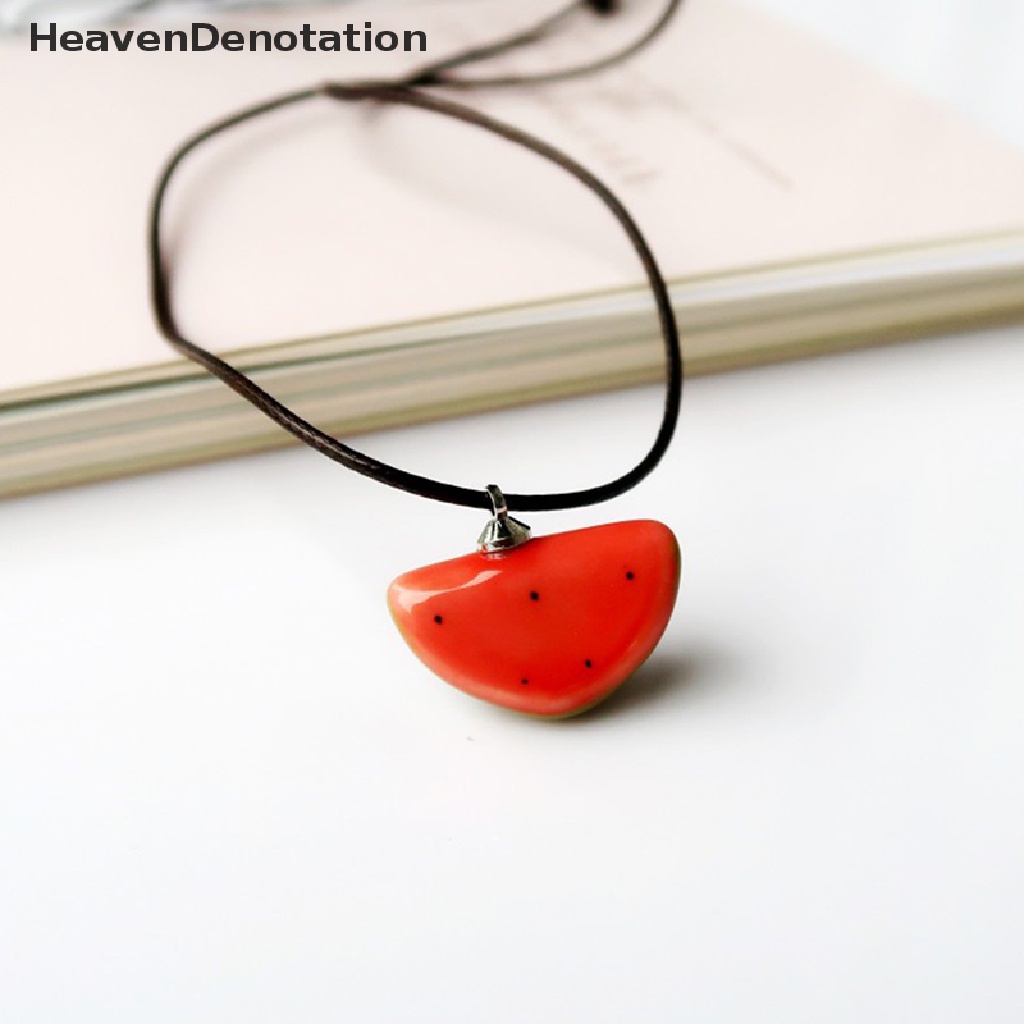 [HeavenDenotation] Buatan Tangan Keramik Strawberry Kalung Liontin Fashion Perhiasan Buah Porselen Liontin Handmade Untuk Wanita Gadis Hadiah HDV