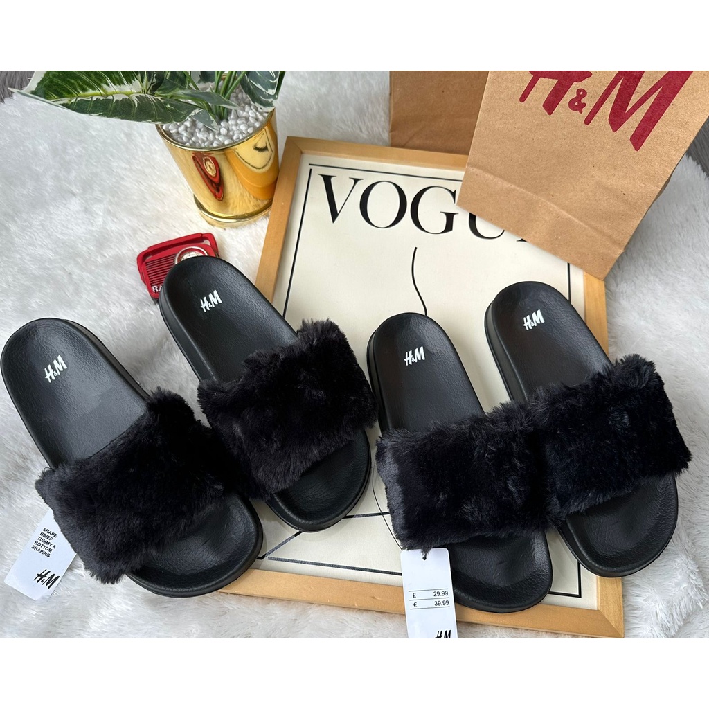 Furr sandals comfy dapat paperbag