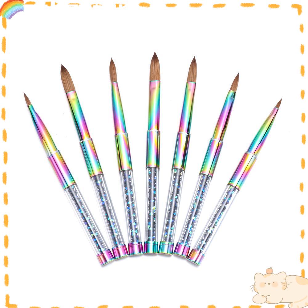 Solighter 1PC Sable Kuas Lukisan Kuku Fashion Acylic Powder Alat Nail Art Ukir