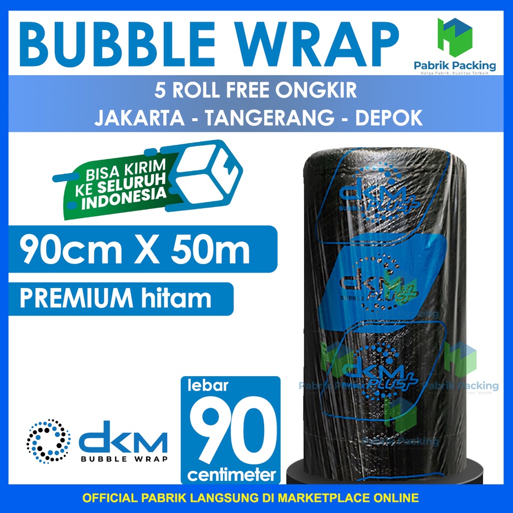 

Bubble Wrap Hitam 90CM X 50M Tebal Plastik Bubblewrap Roll