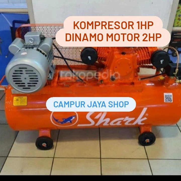 Paket Kompresor 1 Hp 1 PK Shark Dinamo Motor 2Hp 2Pk Penggerak Listrik