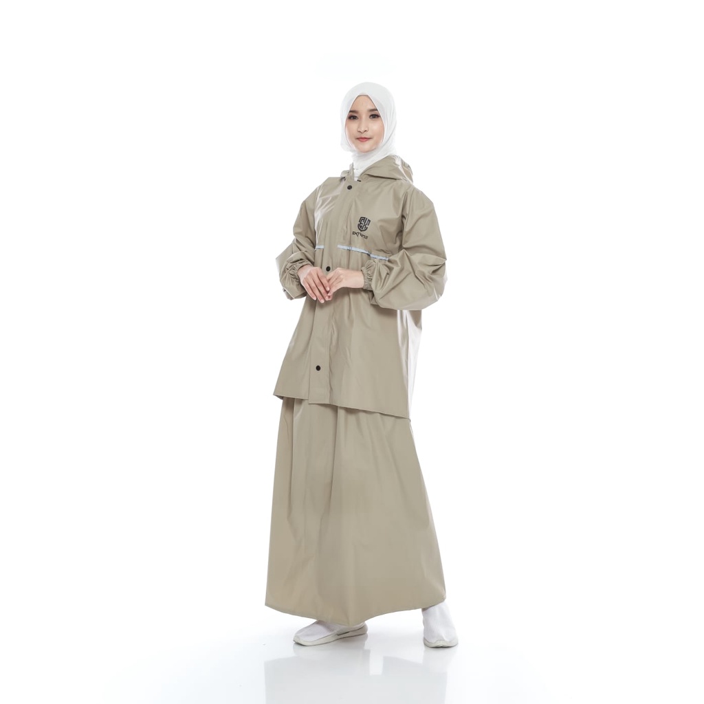 JAS HUJAN WANITA SETELAN ROK CELANA RAINCOAT HIJAB BY EXTRIME