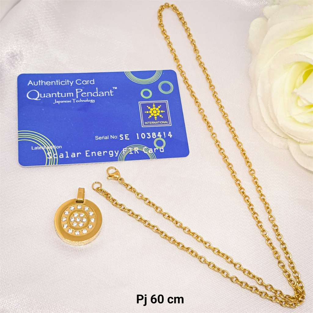 1 Set Kalung Kesehatan Germanium/Kalung Kesehatan Quantum Pendant Permata Bio Energy +gelang+ sertifikat card