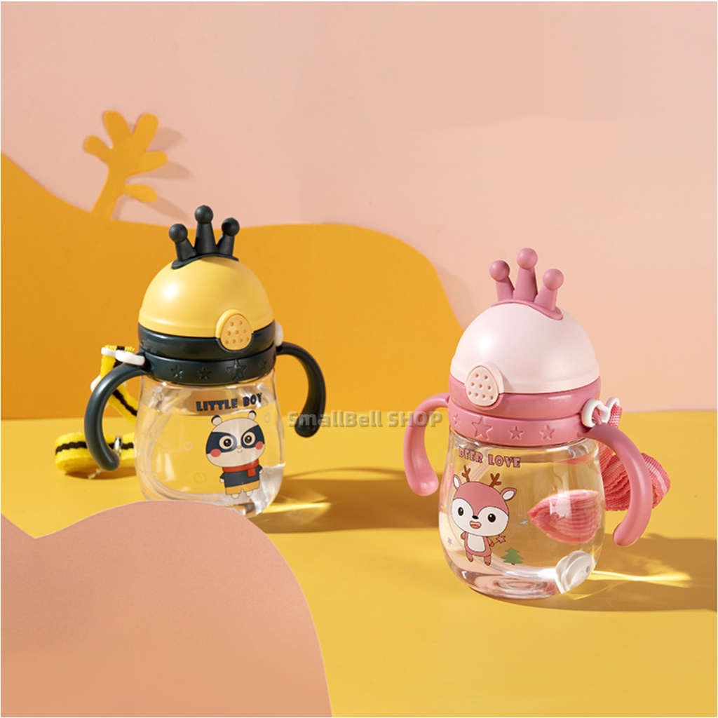 [SmallBell SHOP]BOTOL JERAMI ANAK/Botol Kartun /Botol Minum Anak/Karakter Rabbit Bear Tutup Clip / Import / Botol Minum Bayi Gelas Anak Balita Training Cup Baby Viral / Botol Minum Bayi Sedotan Lucu Anak / Botol 375 ML