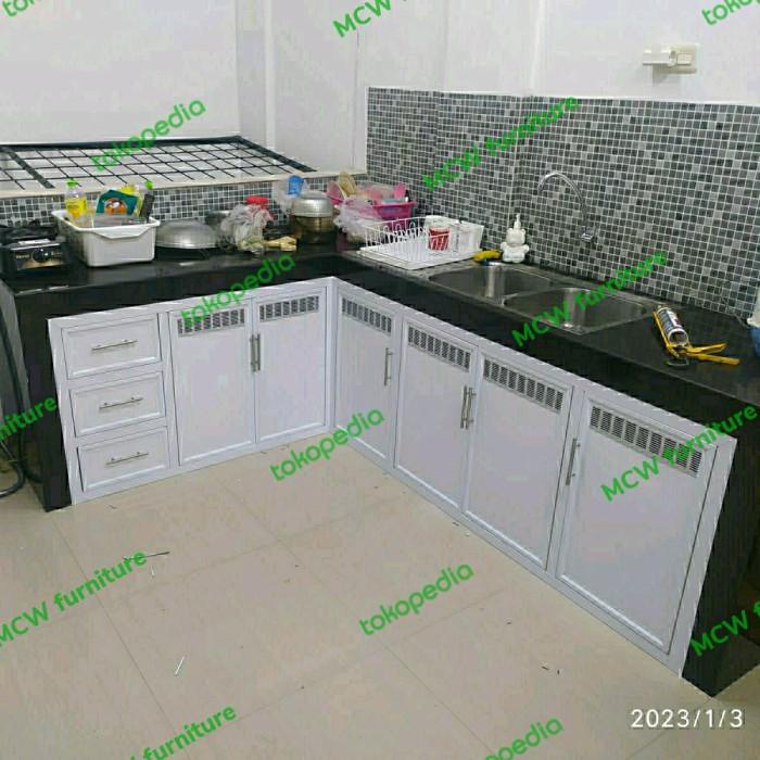 CUSTOM KITCHEN SET DAPUR ALUMINIUM BAWAH/PINTU + LACI. KOMP BNI 46.