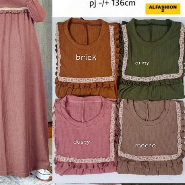 ☺ Sova Maxy - Gamis Knit Rajut Renda LD100+ Bumil /  ➤