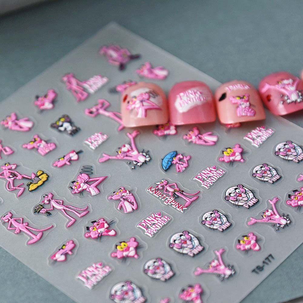 Needway   Stiker Kuku Kartun Lucu Fashion Hewan Ekspresi Mermaid Princess Pink|Hiasan Nail Art