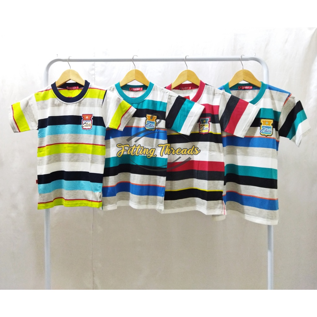 Kaos Anak Cowok Salur / Kaos Anak Laki Laki 7 8 9 10 11 12 Tahun Motif Garis Domino Kids