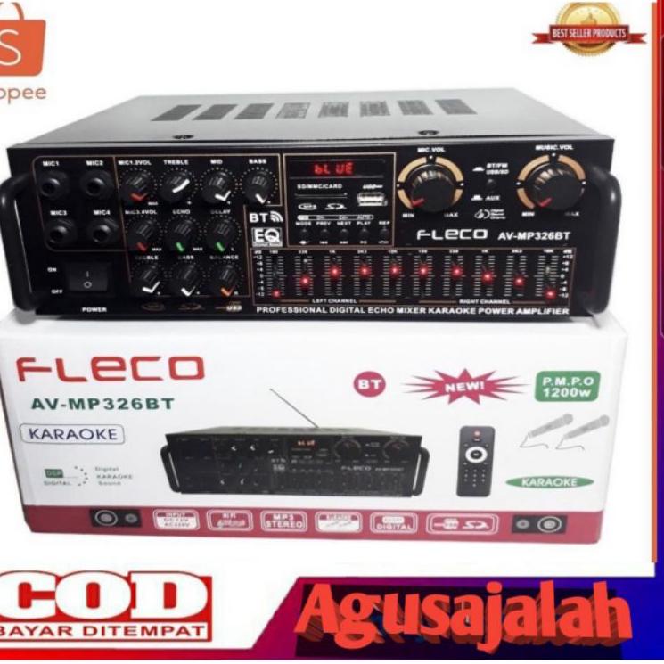 Promo ✅Cod power ampli amplifier 2000watt fleco -f326bt -audio amplifier stereo equalizer