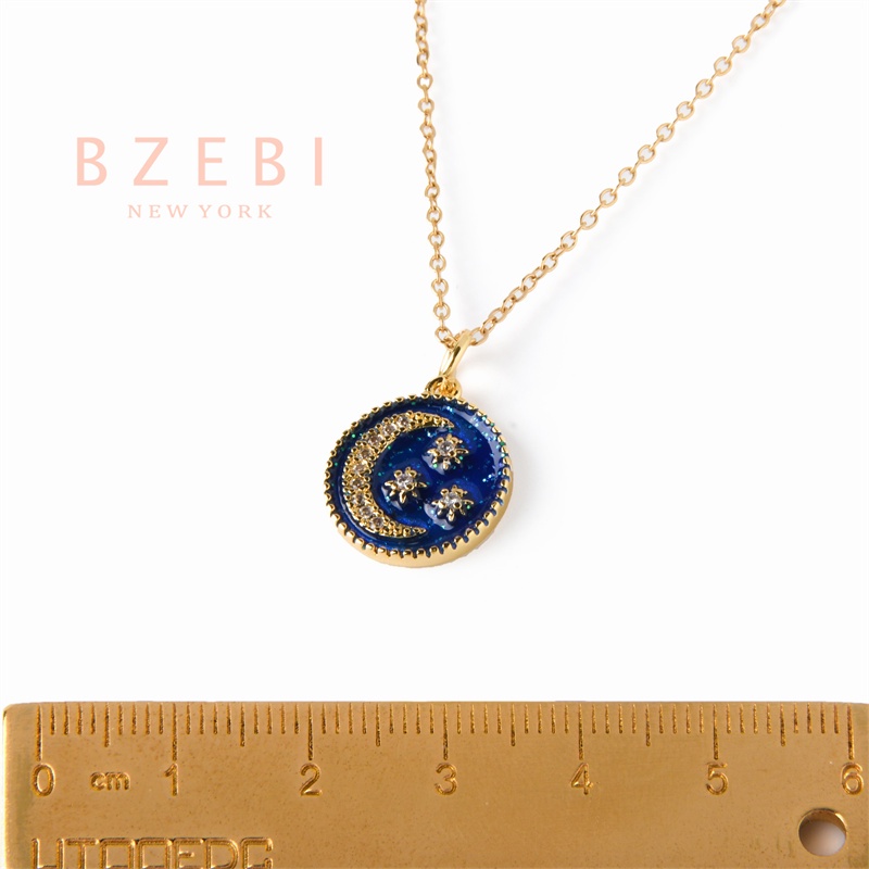 Bzebi Kalung Emas 18k, Kalung Baja Titanium, Kalung Liontin Berlian, Anti Karat, Aksesoris Fashion Wanita Perhiasan Gaya Korea, Hadiah Ulang Tahun Dengan Kotak Eksklusif 1123n