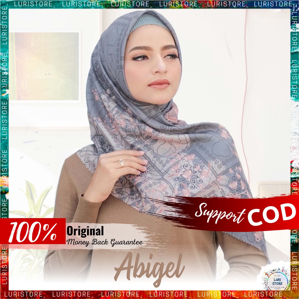 KERUDUNG MY LADY ORI ABIGEL Hijab Jilbab Segi Empat Segiempat Voal Motif Mylady Terbaru Premium