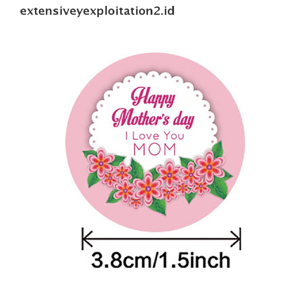 {NEW} 500pcs/roll Stiker Label Hadiah Happy Mother's Day Kraft Gift Sealing Stickers.